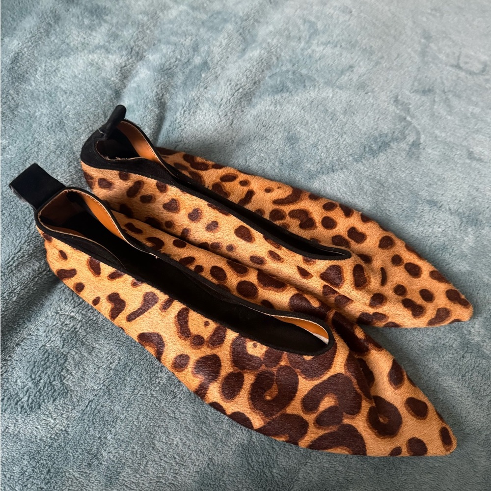 Mango Leopard Print Flats
